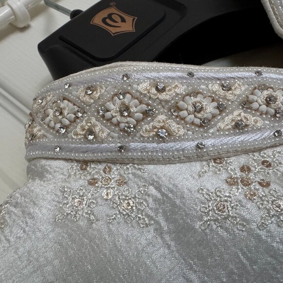 [NEW] Men's Indian Pakistani Sherwani Wedding Suit Cream - Picture 5 of 9